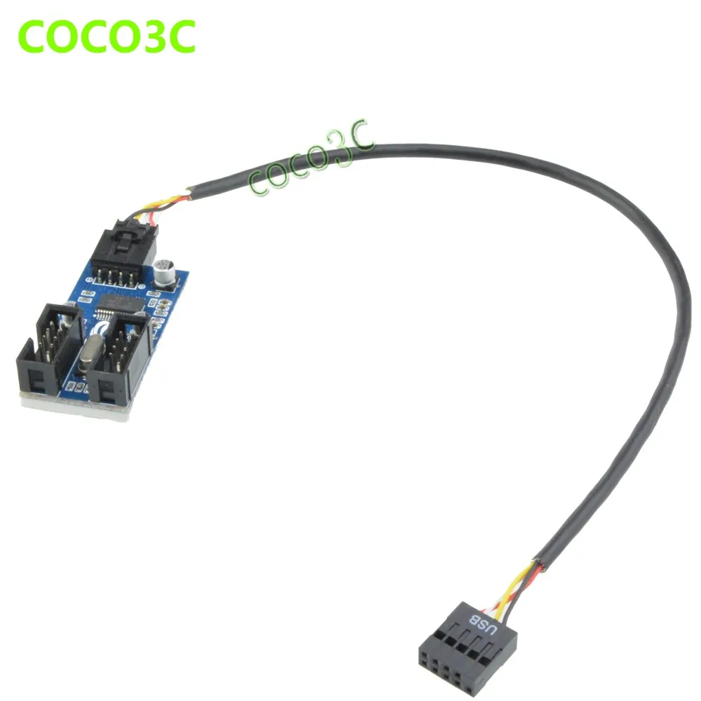 Cable Length: 30cm, Color: 1PCS Computer Cables 9pin Male 1 to 2 or 4 Female Extension Cable Card 9 Pin Desktop 9Pin USB HUB USB 2.0 9 pin Connector Adapter Port Multilier 